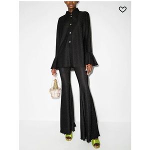 Sleeper Lurex Lounge Suit with Pants in Black